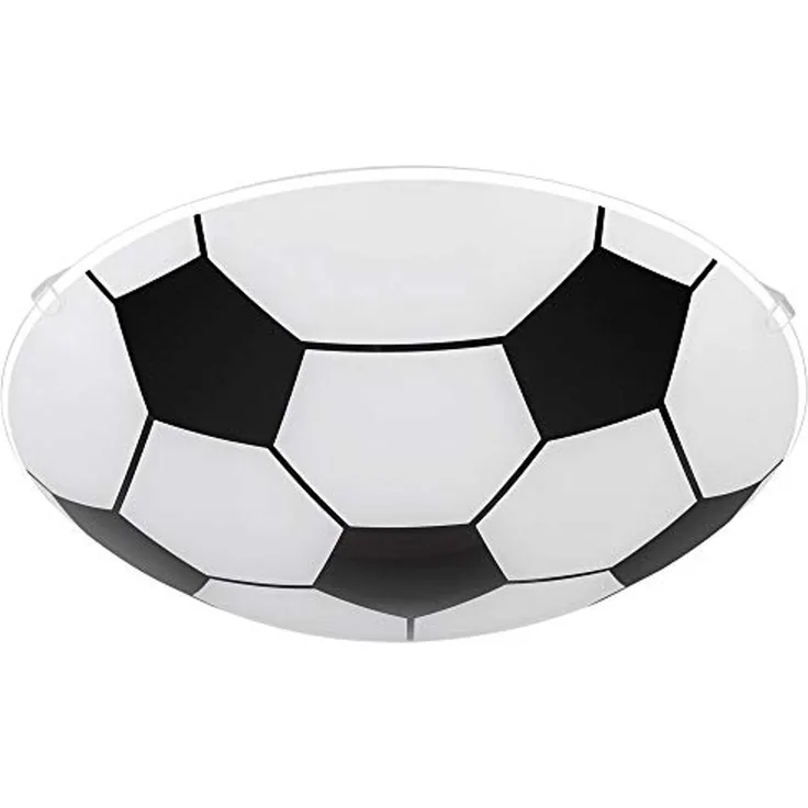 Smart Home RGB LED Deckenlampe, Fußball-Design, Glas, schwarz weiß