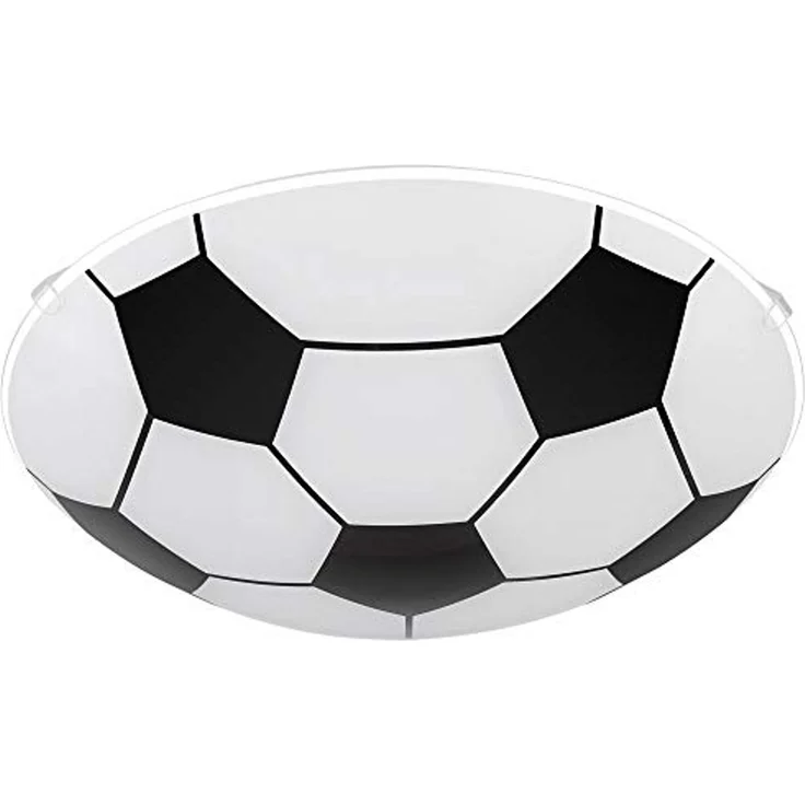 Smart Home RGB LED Deckenlampe, Fußball-Design, Glas, schwarz weiß – Bild 1