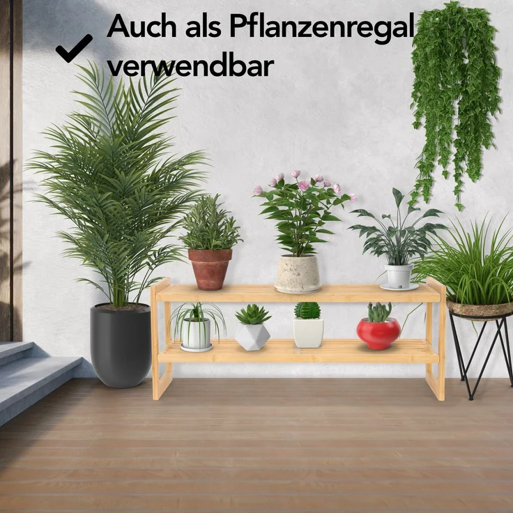 Brixy Schuhregal - 2 Schichten - Bambus Schuhregal - Schuhschrank - Für 9 Paar Schuhe - Holz, bambus, 27 x 73 x 29 cm – Bild 8