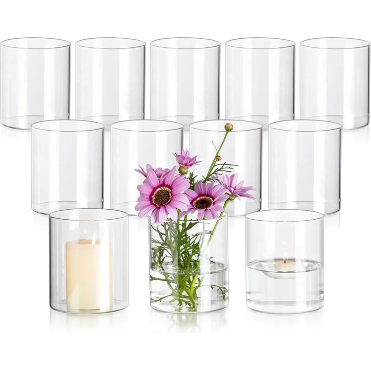 Glasseam Kleine Glaszylinder Vase 12 Stück 10x8,5cm Wedding Decoration