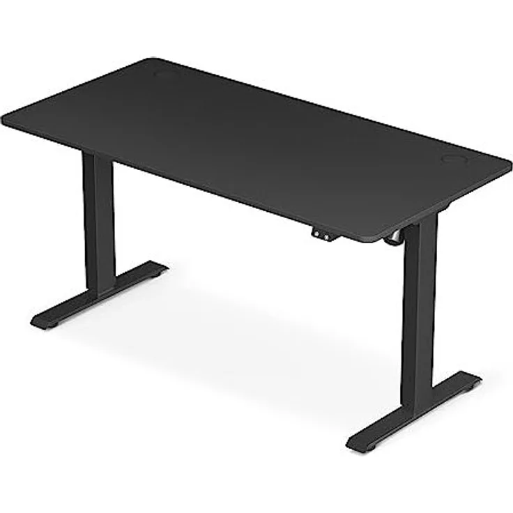 Songmics Höhenverstellbarer Schreibtisch elektrisch, Tischgestell, Schreibtischständer mit Motor, stufenlos verstellbar, 140x70 x (73-114) cm, Stahl, schwarz LSD012B02