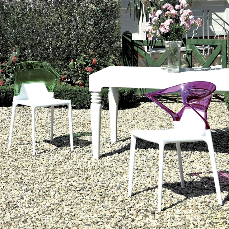 Papatya Ego-S Stuhl Anthrazit Stuhlsitz, Oberteil transparent grau – Bild 4
