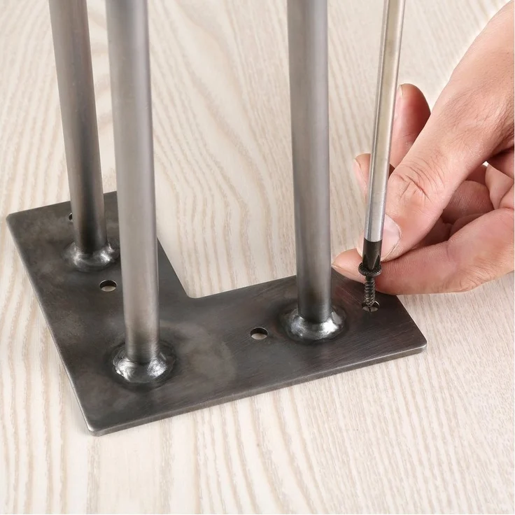Zelsius Tischbein 4er Set Tischbeine aus Stahl, Rohstahl, (H) 71 cm, 3 Streben – Bild 3
