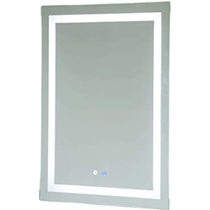 Lüllmann Badspiegel LED Touch, 800x600mm Wandspiegel mit Kaltweiß Beleuchtung, IP44 wassergeschützt, Energieeffizienzklasse A++