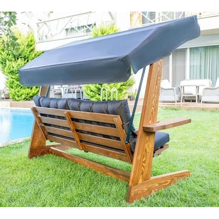 Westmann 'Viva 2400' Hollywoodschaukel, Holz anthrazit,237 x 115 x 175 cm – Bild 5
