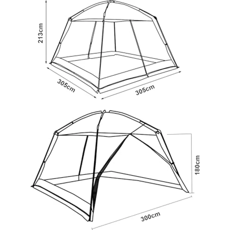 pro.tec Pavillon »Beekdaelen«, Moskitonetz, 3,05 x 3,05 x 2,13 m, grau/hellgrün, wasserdicht, mit Reißverschluss und Tragetasche – Bild 4