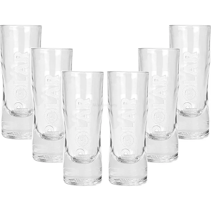 Polar Limes Longdrinkglas - Glas Gläser 6x Longdrinkgläser 2/4cl geeichtPolar Limes, Vodka, Shotglas, Stamer, Kurzglas, weiß satiniert