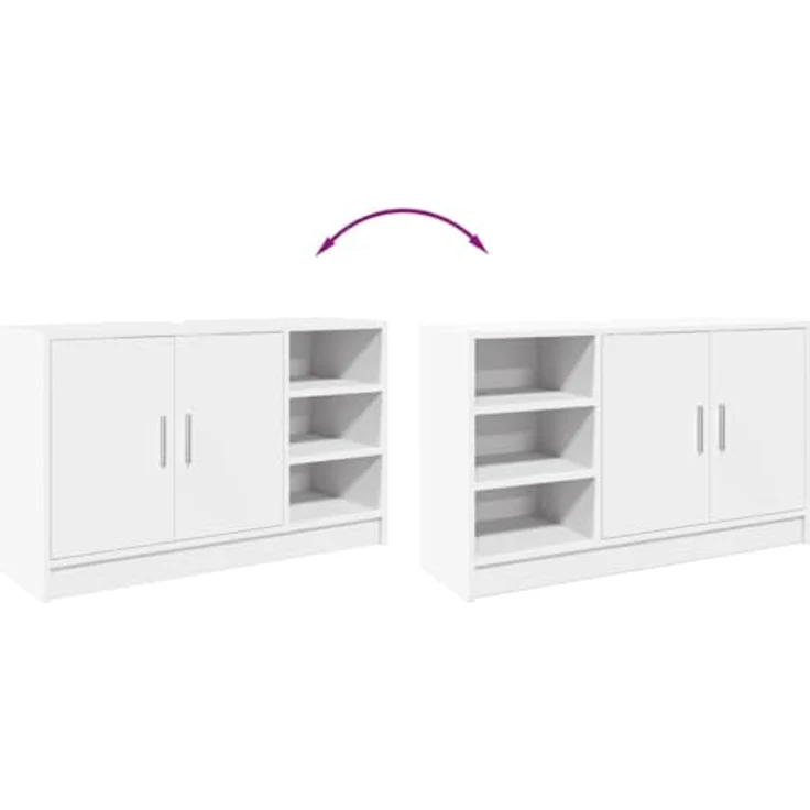 vidaXL Waschbeckenunterschrank Weiß 90x29x55 cm Holzwerkstoff 848122 – Bild 5