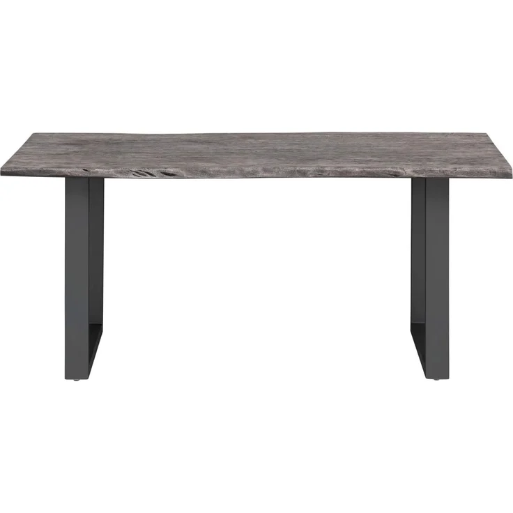 Esstisch Akazie massiv grau 170x90 cm Bullwer massivum Baumkante Industrial Design Holztisch Metallgestell rechteckig Esszimmertisch – Bild 7