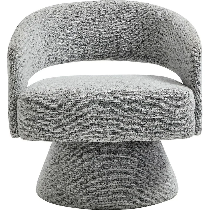 Vente-unique - Drehbarer Sessel - Chenille Stoff Grau - FEDOTE – Bild 3