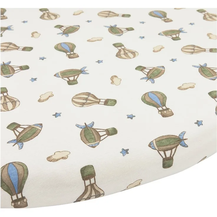 Meyco Baby Spannbettlaken Air Balloons Multicolour, Jersey, Gummizug: Rundum, (1 Stück), Rond 90/95cm