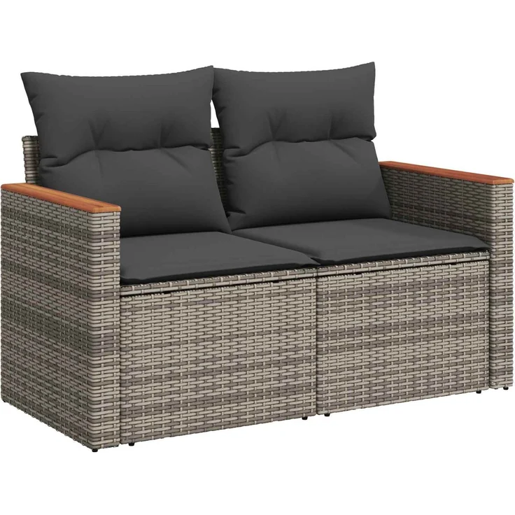 vidaXL Sofa Set 5 stk. Grau und Dunkelgrau Polyrattan und Stahl 3447936 – Bild 3
