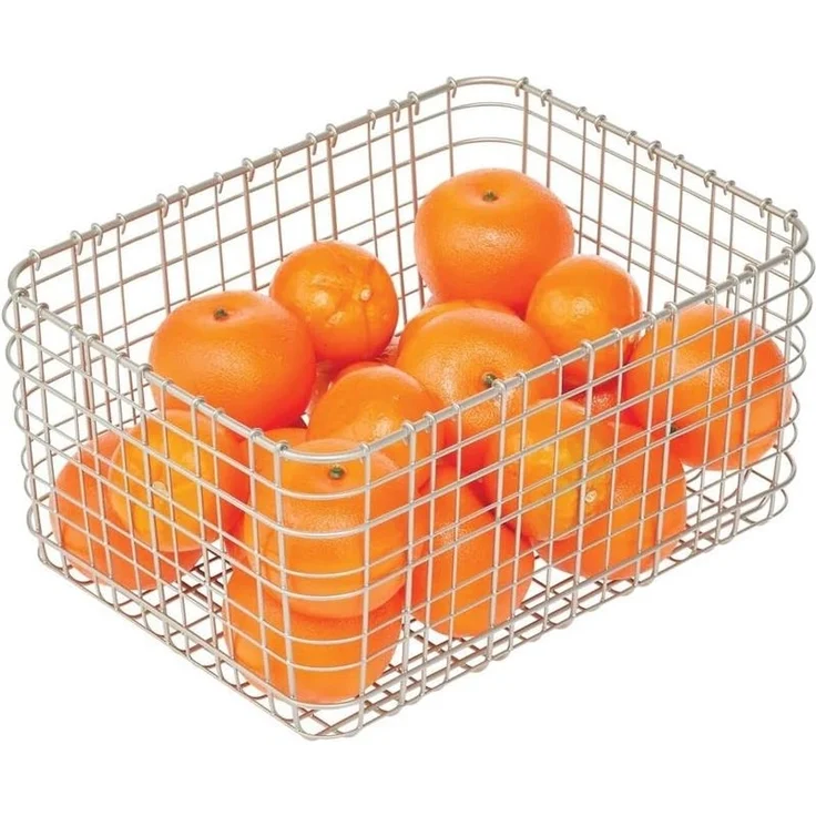 mDesign Allzweckkorb Aufbewahrung Drahtkorb Organizer 6er Set Metall Mattsilber – Bild 6
