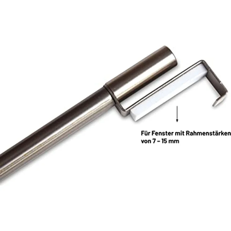 Deco-Raum Spannvitrage Gardinenstange für Fenster Spannstange auf den Fensterflügel – Bild 3