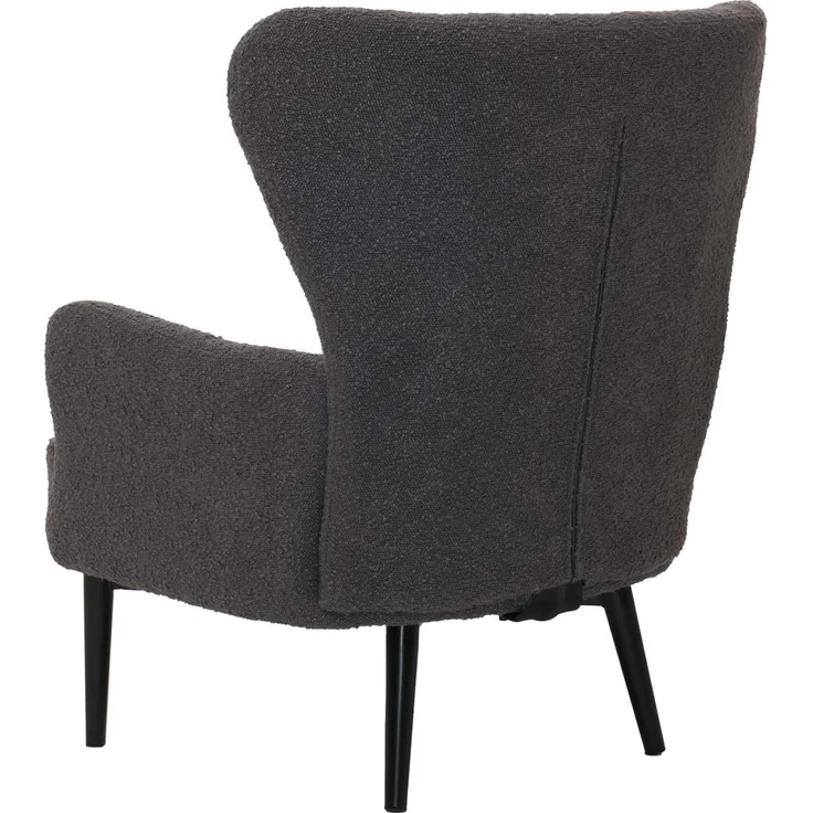 Lounge-Sessel HWC-K37, Cocktail-/Ohrensessel Polsterstuhl Retro Vintage Stoff Bouclé (600g/m²) Öko-Tex ~ dunkelgrau – Bild 7