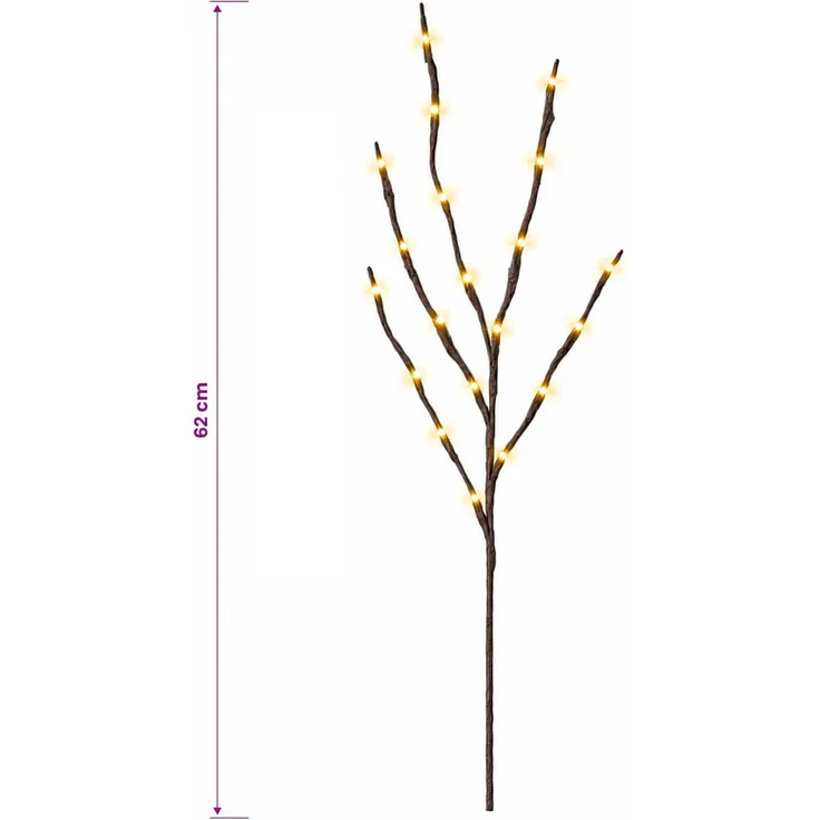 vidaXL LED-Kupferzweig Weihnachtsdekoration 3 stk. Braun 62 cm Stahl 42055397 – Bild 8