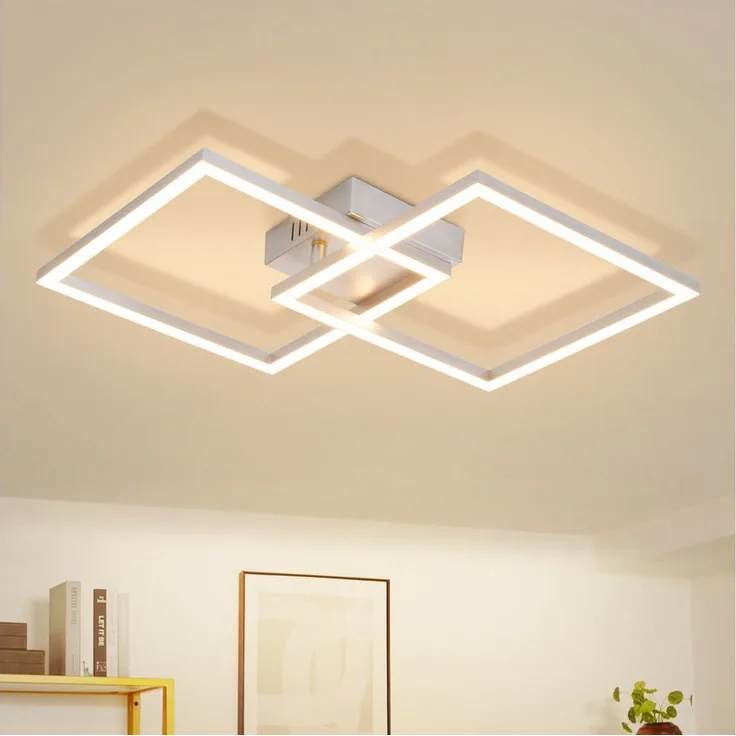 Nettlife LED Deckenleuchte Modern Deckenlampe Wohnzimmerlampe 24W 3000K/4000K, Drehbares, Augenschutz, LED fest integriert, Warmweiß, für Wohnzimmer Küche Flur Büro