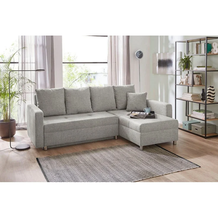 Jockenhöfer Gruppe Ecksofa Kappeln L-Form, inklusive Bettfunktion, Bettkasten, Ottomane links oder rechts – Bild 1