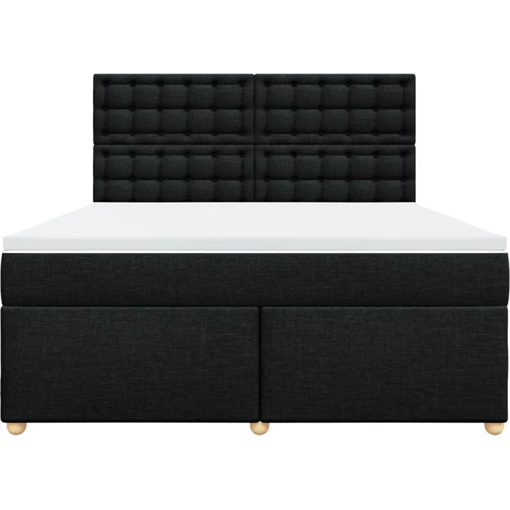 vidaXL Boxspringbett mit Matratze Schwarz 180x200 cm Stoff 3293675 – Bild 6