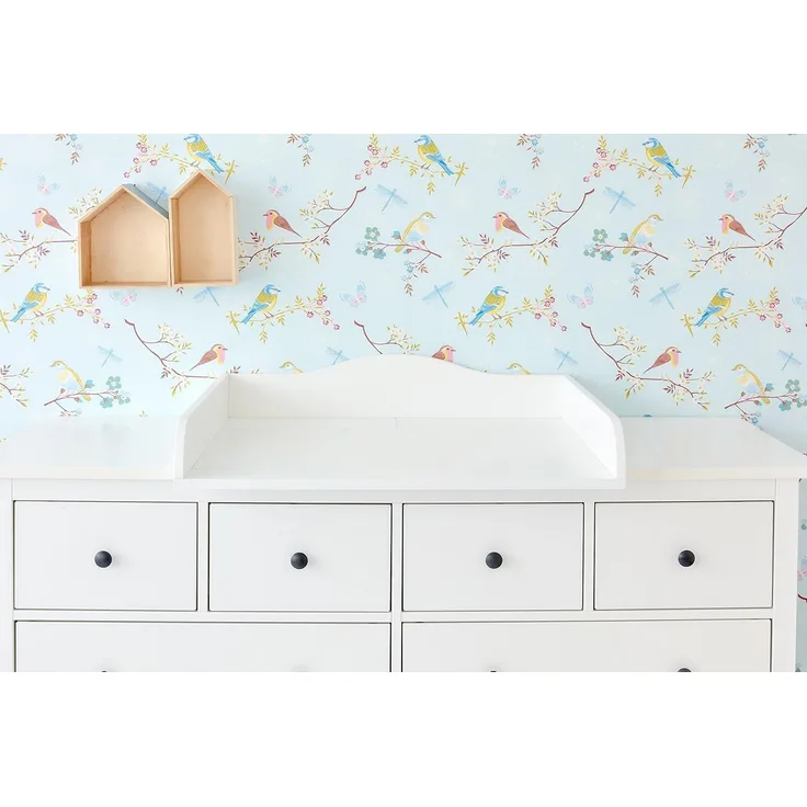 KraftKids Wickelaufsatz Wickelaufsatz für breite HEMNES Kommode 160 cm mit Blende, weiß kindergerecht abgerundete Kanten