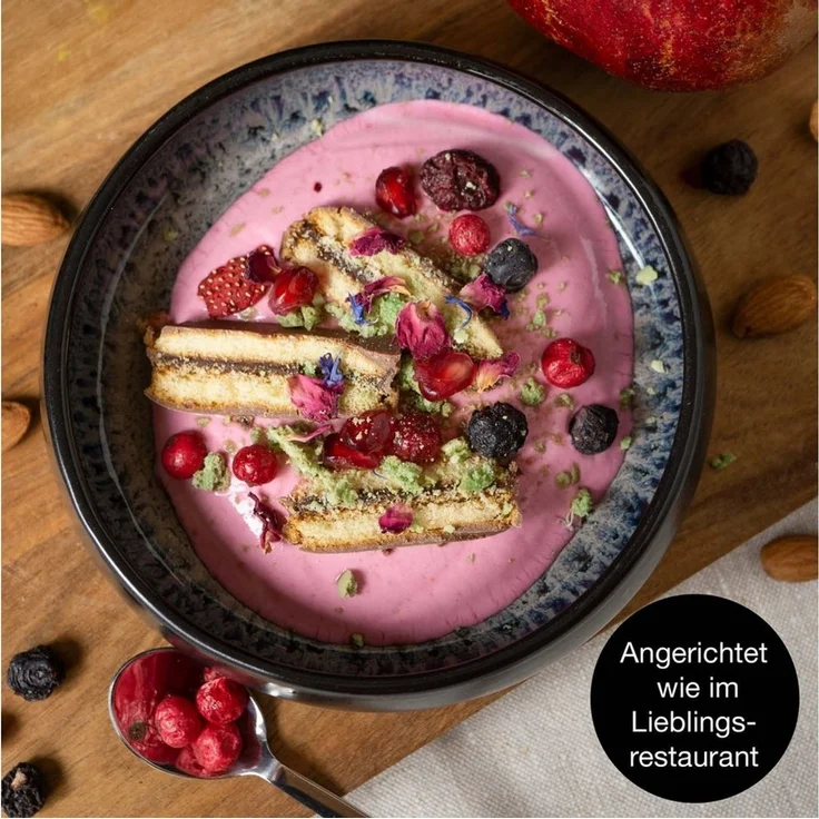 Moritz & Moritz Dessertschale SOLID 4x Dessertschale Grau, Steinzeug, (4er, 4-tlg), Steinzeug – Bild 3