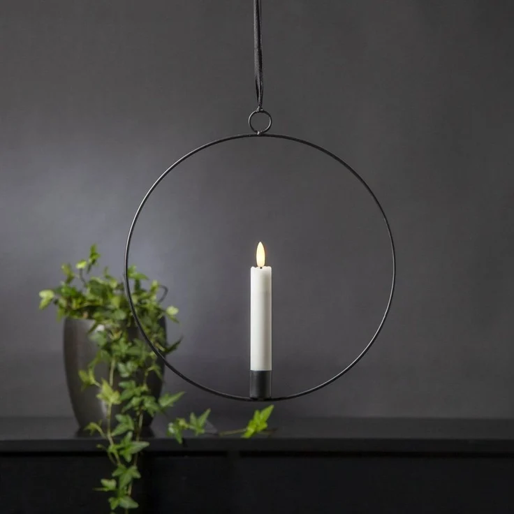MARELIDA Hängeleuchte Dekoring mit LED Kerze Flamme mit Aufhänger 28,5cm Timer Batterie, LED Classic, warmweiß (2100K bis 3000K) – Bild 1