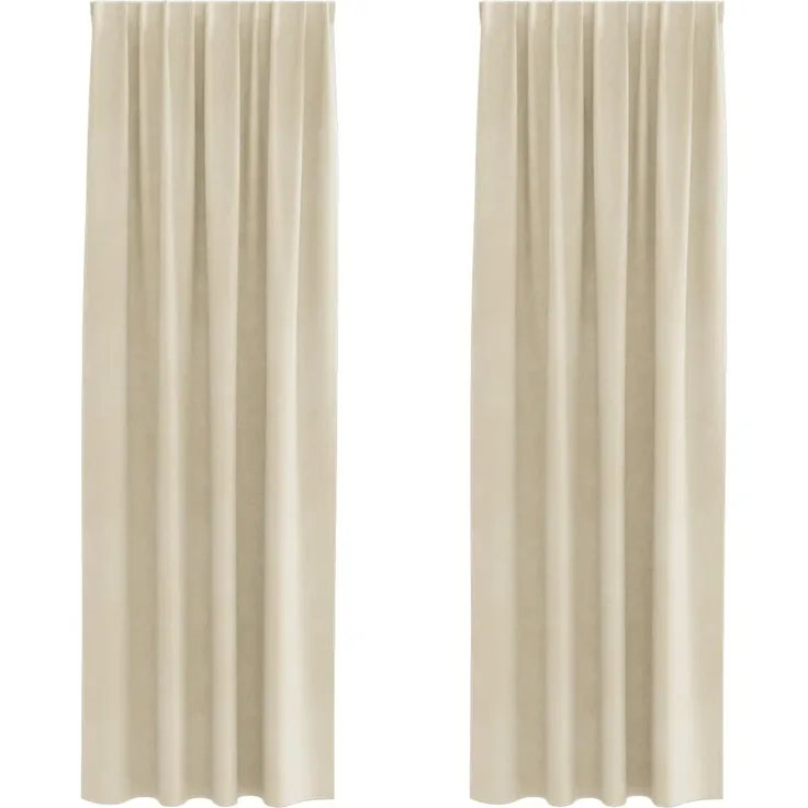 Verdunkelungsvorhänge 2 pcs | für Wohnzimmer & Schlafzimmer Creme 140 x 225 cm Samt