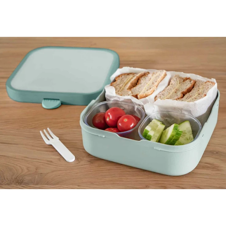 Mepal 'Campus' Brotdose Groß inklusive 2 auslaufsicheren Bento Fächern & Gabel, Kunststoff Cool Blue, 1250 ml – Bild 7