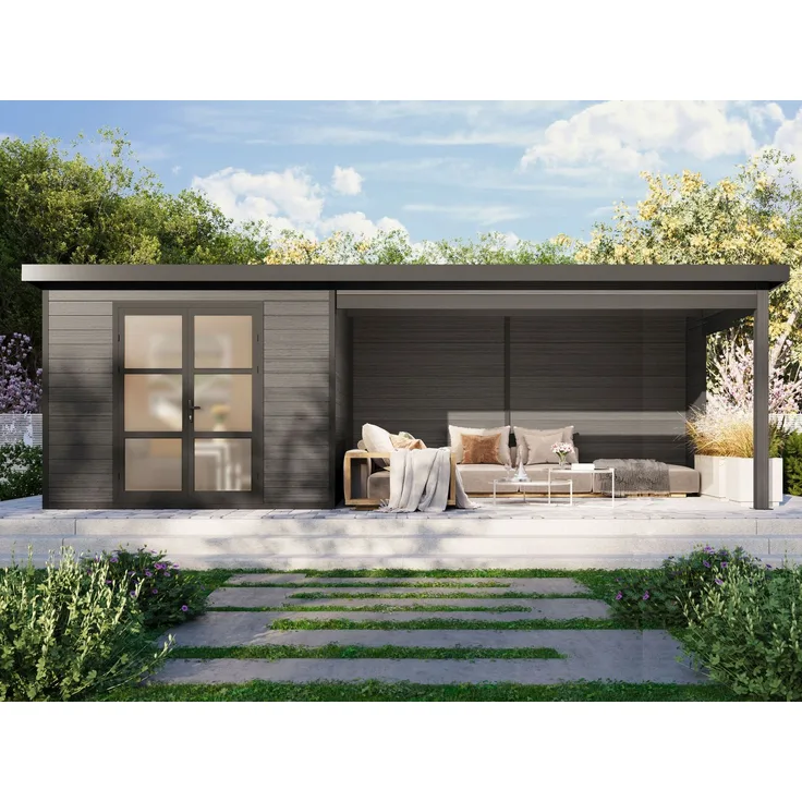 WPC Gartenhaus + Terrasse Modell Lounge XL