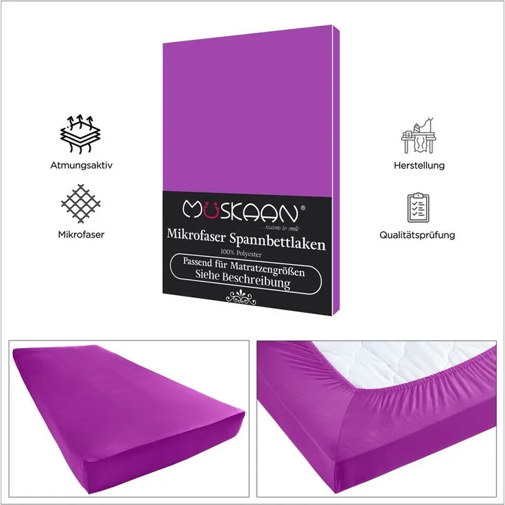 Müskaan Spannbettlaken Spannbettlaken Mikrofaser 90x200 120x200 140x200 180x200 200x200