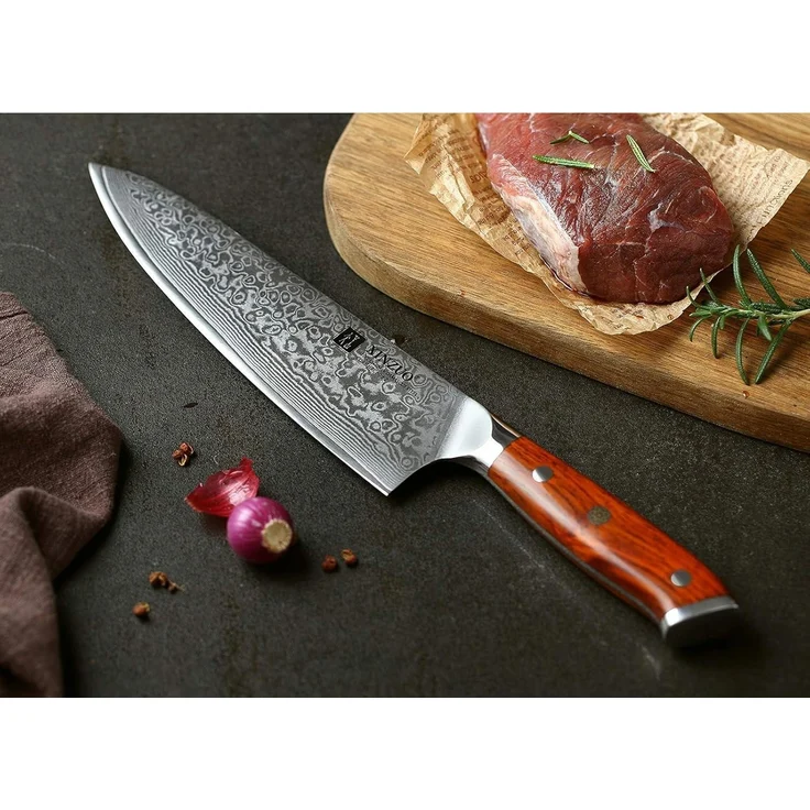 21cm Damaskus Chefmesser 67 Schichten Kochmesser Fleisch Fisch Gemüse Gyuto – Bild 6