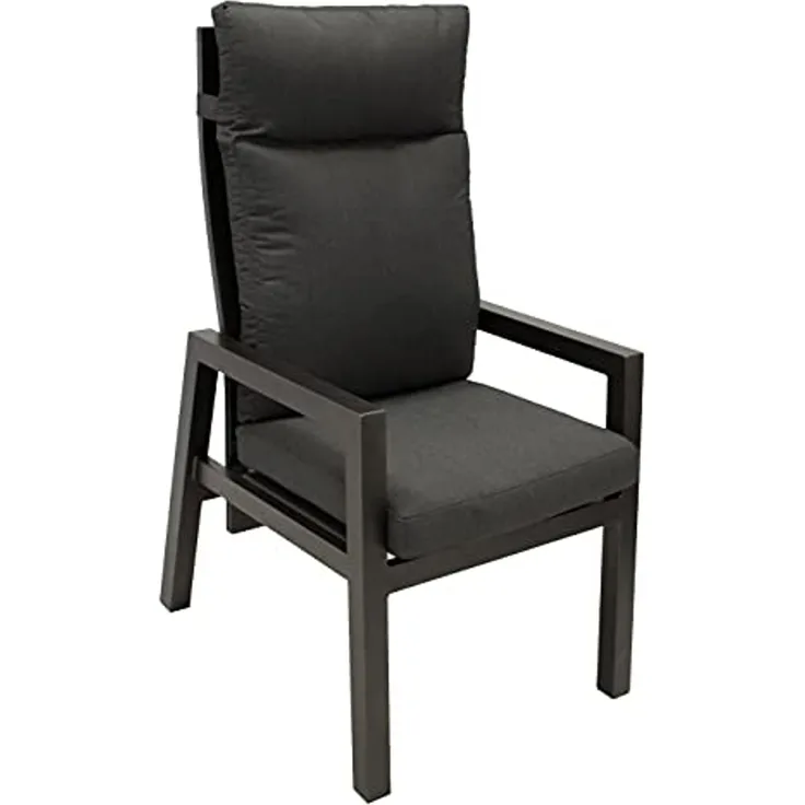 Sessel MANCIANO Hochlehner, Aluminium dunkelgrau mit Polster, stufenlos verstellbar, 2 Stück