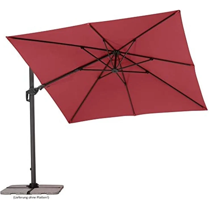 Schneider Schirme Ampelschirm, Rhodos Twist, Bordeaux / Schwarz, 3x3 m – Bild 4