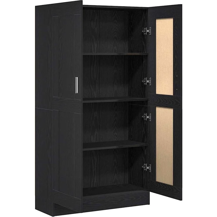 vidaXL Bücherregal Schwarz Eichen-Optik 82,5 x 30,5 x 150 cm 3329275 – Bild 4