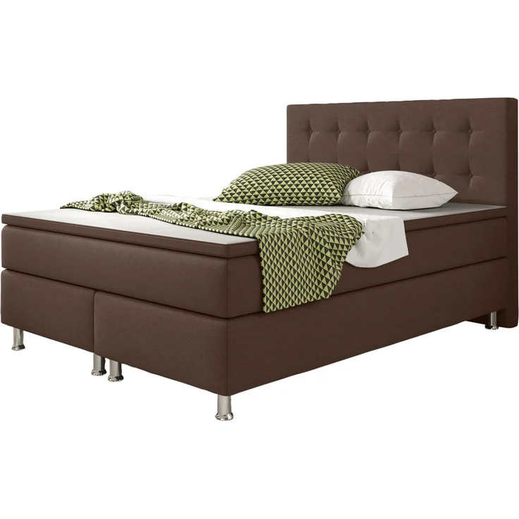 Boxspringbett KN004 140x200 cm Webstoff Braun