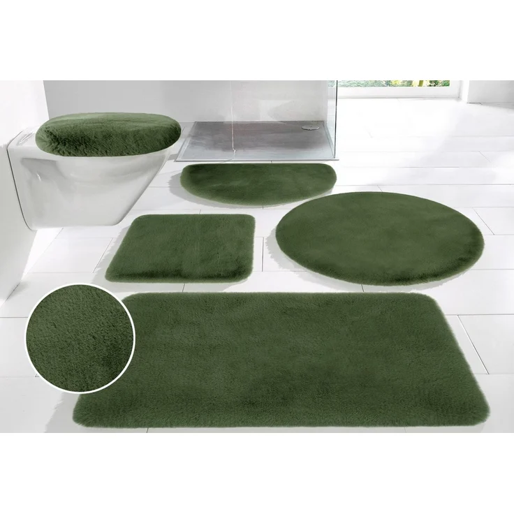 OTTO home Badematte Rabbit Badematten, Badvorleger, Badezimmer Teppich, Höhe 30 mm, rutschhemmend beschichtet, fußbodenheizungsgeeignet, schnell trocknend, strapazierfähig, Polyester, rechteckig, Kaninchenfell-Haptik, Badteppich, rechteckig, rund & als... – Bild 1