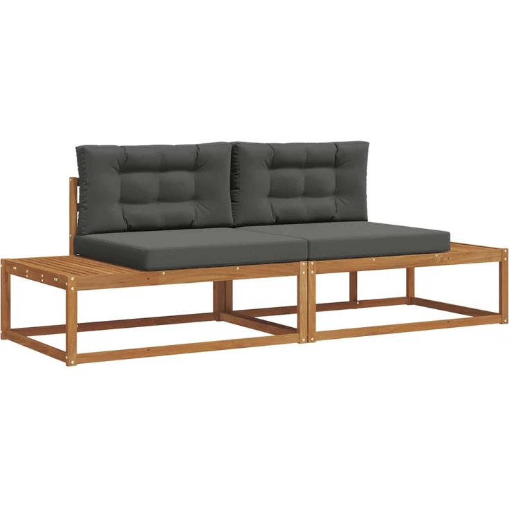 vidaXL Outdoor-Sofagarnitur Natur und Anthrazit Massivholz Akazie 3368125 – Bild 2