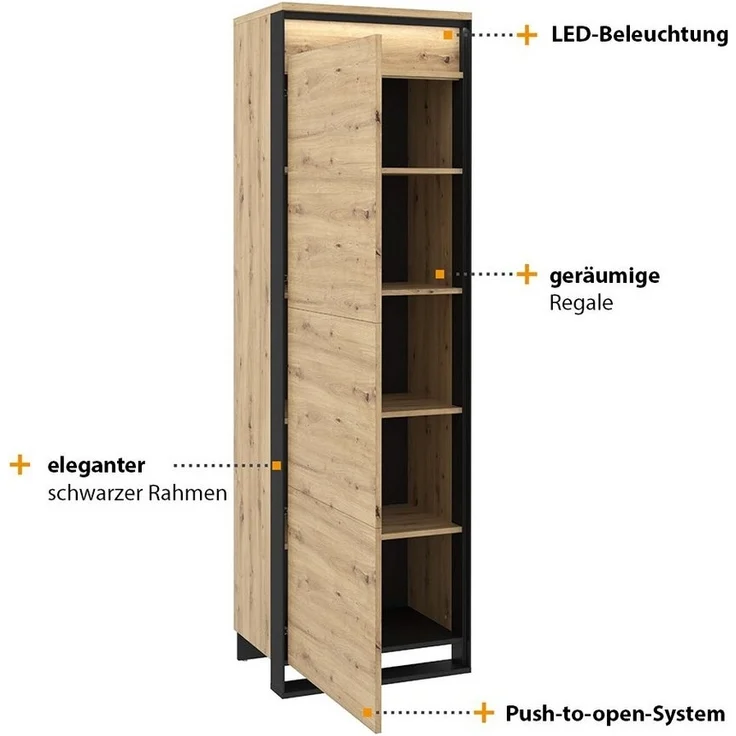 Compleo Kleiderschrank LIMA mit Drehtür, push to open, Schränke mit Tür – Bild 3