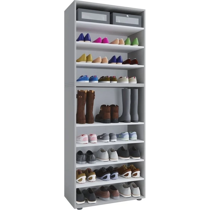 VCM Schuhschrank Lona 917835 Grau H. 183 x B. 70 x T. 37 cm – Bild 1