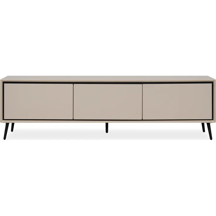Lowboard >Arona< 3 Klappen, in Sand / Schwarz - 175x50x38cm (BxHxT) – Bild 6