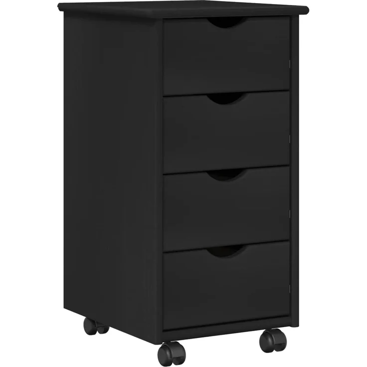 vidaXL Schreibtischschrank-Set 2 stk. Schwarz Massives Kiefernholz 3438773 – Bild 3