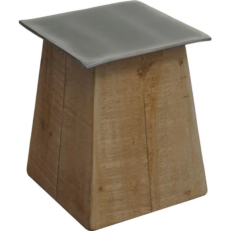 MCW Beistelltisch L76, Braun-Grau, Holz, 36x45x36 cm, Industrie-Design, fertig montiert, multifunktional als Couchtisch oder Blumentisch
