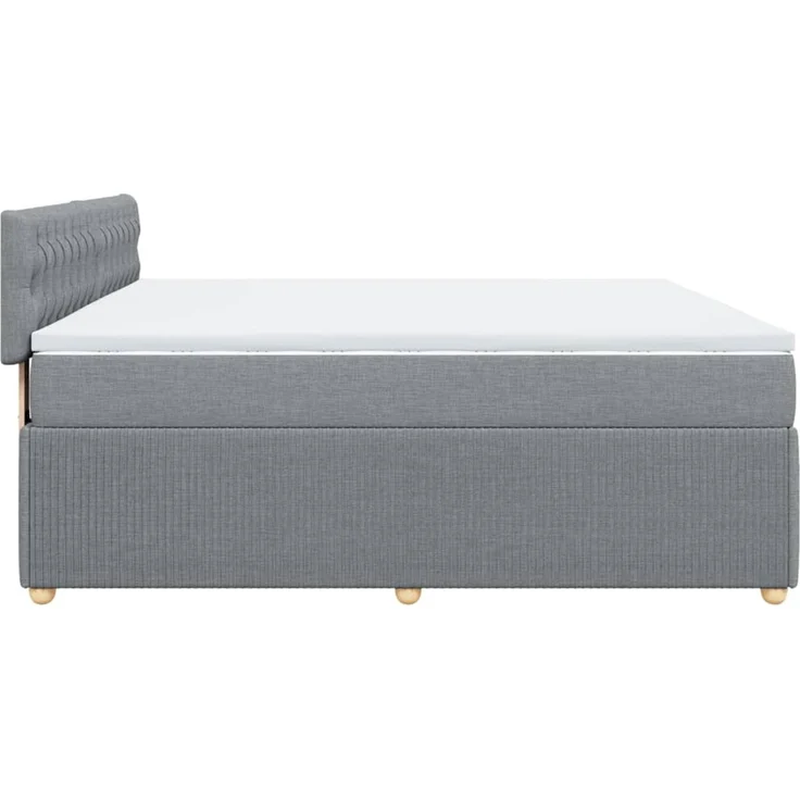 vidaXL Boxspringbett mit Matratze Hellgrau 180x200 cm Stoff 3289842 – Bild 7