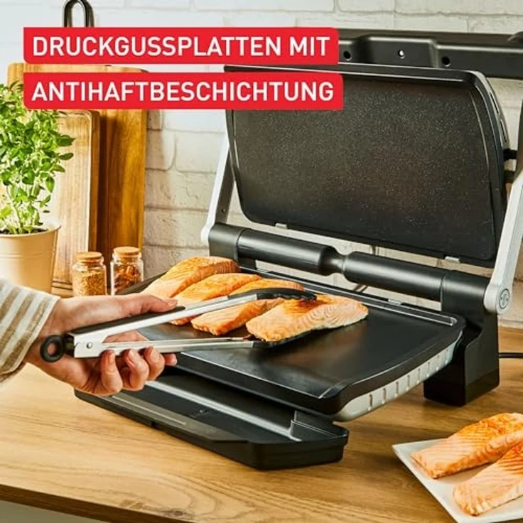 Tefal Plancha-Platten XL, kompatibel mit OptiGrill+ XL, für empfindliche Zutaten, antihaftbeschichteter Aluminium-Druckguss, Schwarz, XA729810 – Bild 6