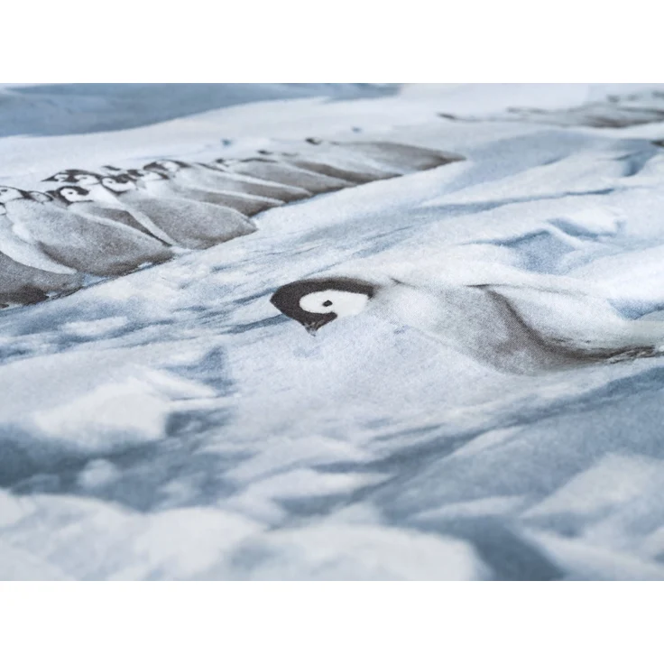Zo! Home Flanell Bettwäsche 135x200 cm Pinguini blue Pinguin Eis Schnee Arktis – Bild 5