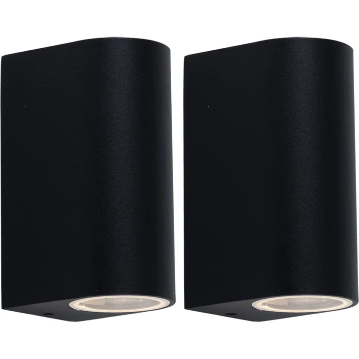2er Set LED Up & Down Wandleuchten, Aluminium schwarz, H 14,5 cm – Bild 1