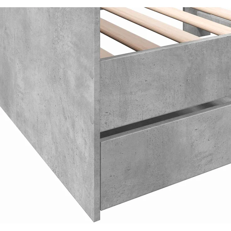 vidaXL Tagesbett mit Schubladen mit Regal Betongrau Holzwerkstoff 3429642 – Bild 7