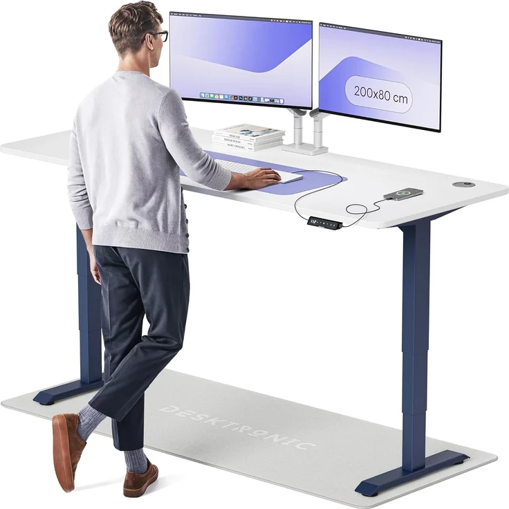 Desktronic Höhenverstellbarer Schreibtisch (200x80 cm) – Elektrisch höhenverstellbar mit flüsterleisem Dual-Motor & Touchscreen – Hohe Tragfähigkeit – Stehtisch HomePro – Bild 1
