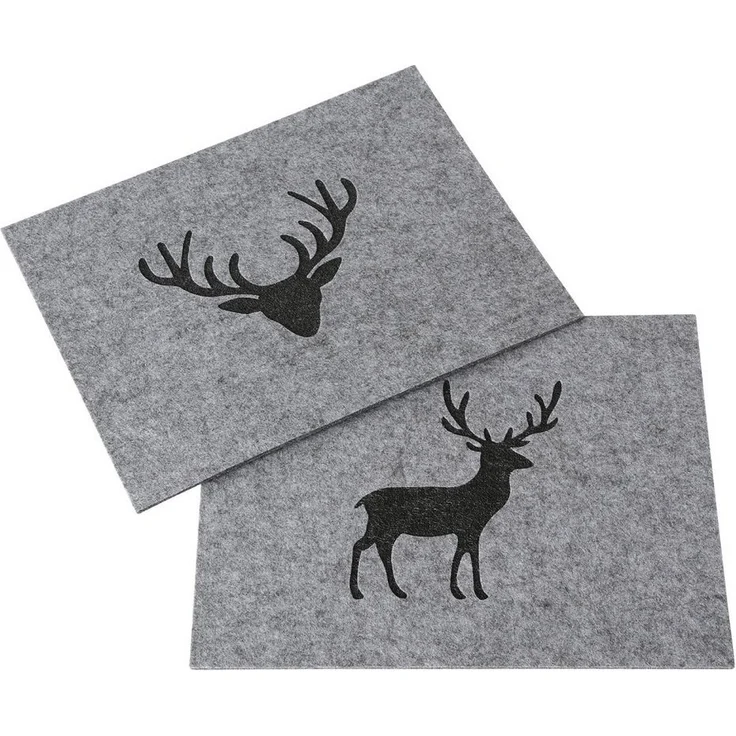 BOLTZE GRUPPE GmbH Platzset Tischset Tjark Motiv Hirsch /Hirschkopf 45x35 cm Polyester, 2er Set – Bild 3