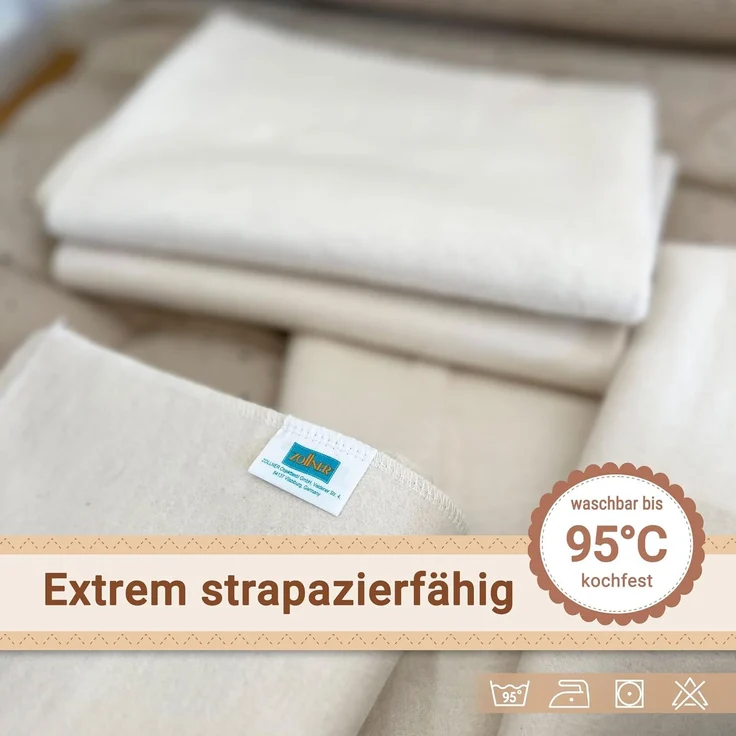 ZOLLNER 5er Set Moltontücher aus 100% Baumwolle, 80x80 cm – Bild 5